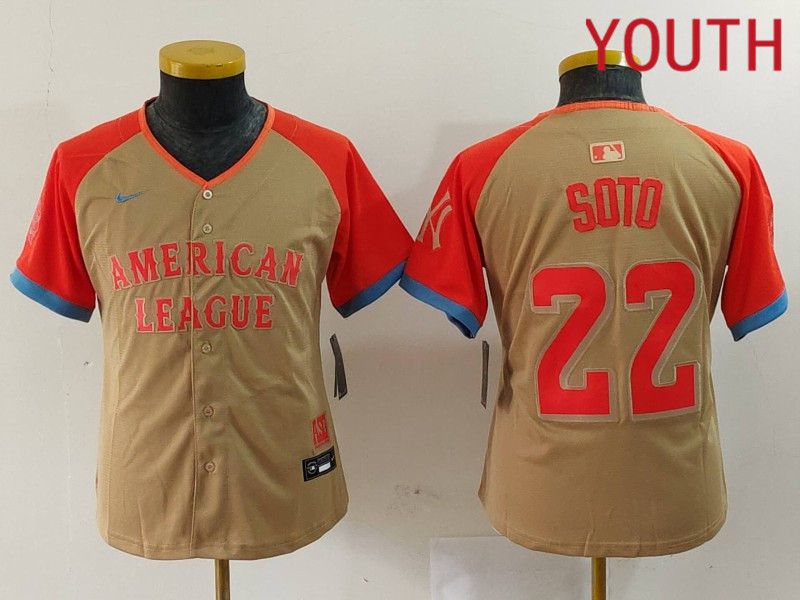 Youth New York Yankees #22 Soto Orange All star 2024 Nike MLB Jersey style 7->youth mlb jersey->Youth Jersey